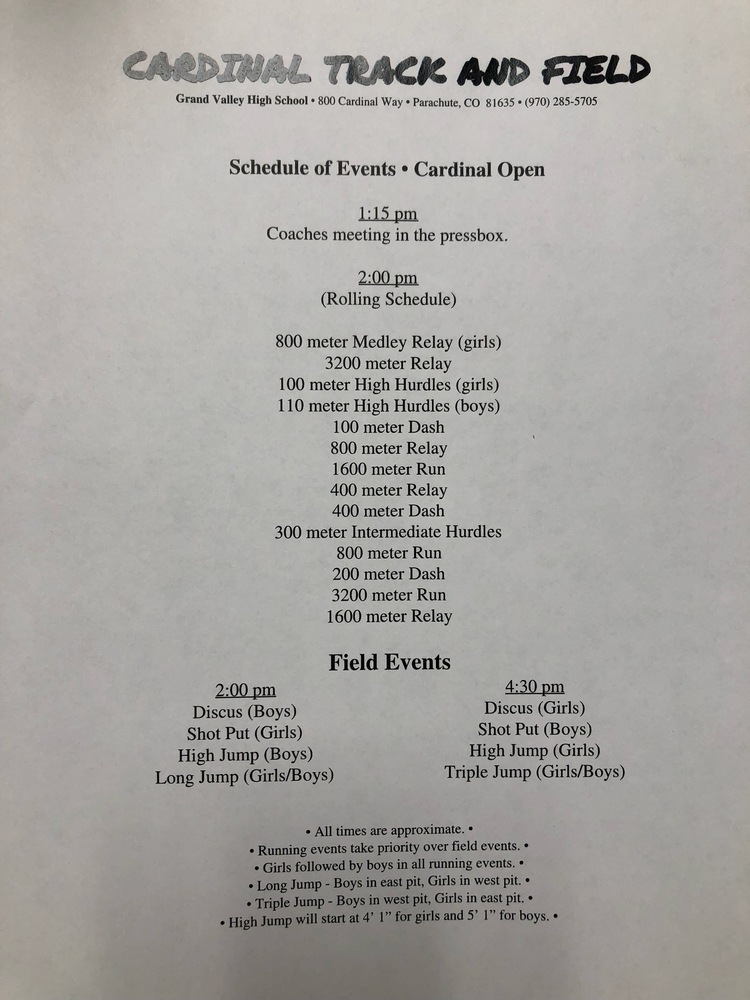 Grand Valley Track Info